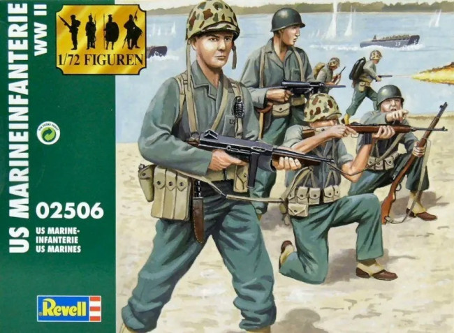 Revell 1:72 WWII US Marine Infantry Plastic Model Kit Figures