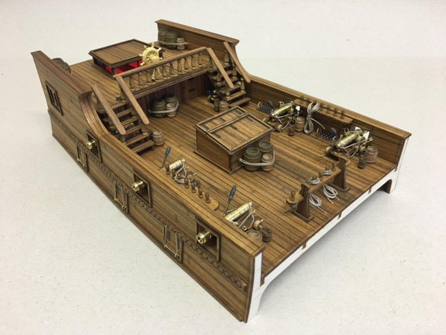 Mantua 18th Century Main & Mizzen Command Deck Wooden Ship Kit 1:54 Scale