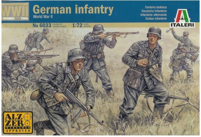 Italeri 1:72 WWII German Infantry Plastic Model Kit Figures