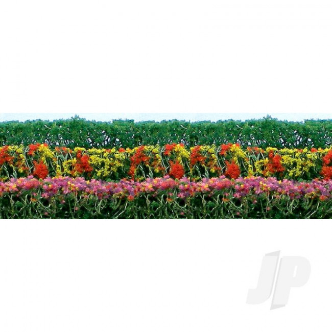 JTT 95510 Flower Hedges, 5"x3/8"x5/8", HO-Scale, (8 pack) For Scenic Diorama Model Trains