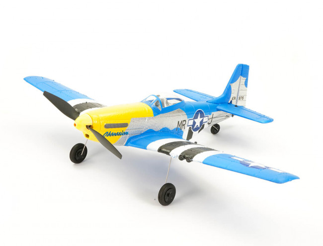 Volantex P-51 Mustang V2 Blue RTF RC Model Plane w/Gyro EPP Ready-To-Fly
