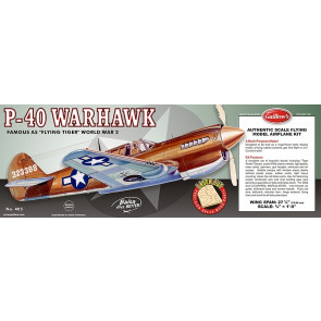P-40 Warhawk Flying Model Balsa Aircraft Kit 711mm Wingspan from Guillow's