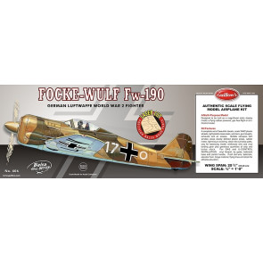 Focke-Wulf Fw-190 Flying Model Balsa Aircraft Kit 654mm Wingspan from Guillow's