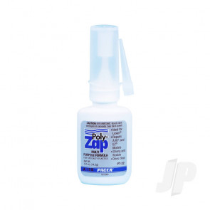 Zap PT22 Poly Zap CA 1/2oz Cyano Super Glue for Plastic Lexan ABS Nylon Rubber
