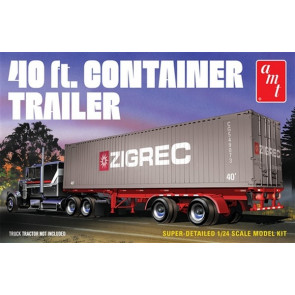 AMT 1:24 40ft Semi Container Trailer Plastic Kit Model For Trucks
