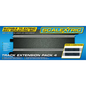 Scalextric C8526 Track Extension Pack 4 - Straight (x4) 1:32 - Digital Compatible
