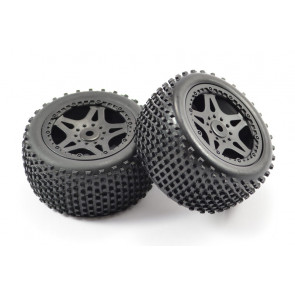 Pair of Rear Mounted Wheels with Tyres for FTX Surge Buggy