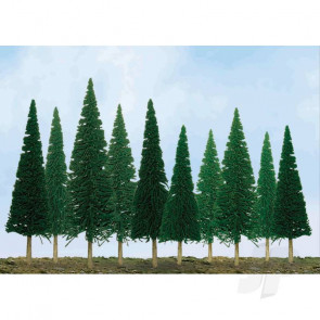 JTT 92001 Scenic-Pine, 1" to 2", Z-Scale, (55 pack) Trees For Scenic Diorama Model Trains