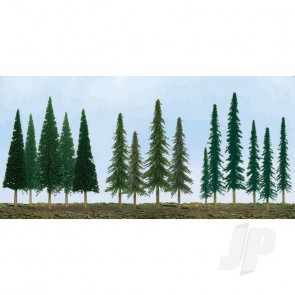 JTT 92118 Pine Conifer Spruce, 2.5" to 6", N to HO-Scale, (90 pack) Trees For Scenic Diorama Model Trains