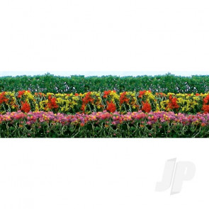 JTT 95510 Flower Hedges, 5"x3/8"x5/8", HO-Scale, (8 pack) For Scenic Diorama Model Trains