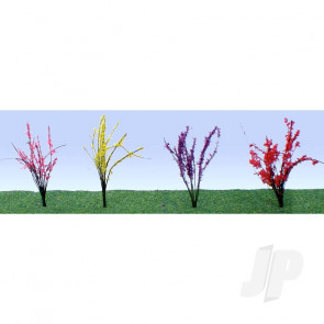 JTT 95545 Flower Bushes Assorted, 1/2" to 3/4", HO-Scale, (40 pack) For Scenic Diorama Model Trains