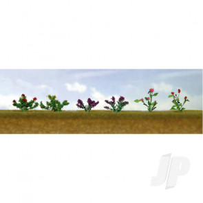 JTT 95558 Assorted Flower Plants 1, O-Scale, (10 pack) For Scenic Diorama Model Trains