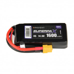 Radient 4S 1600mAh 14.8V 50C LiPo Battery w/ XT60 Connector Plug