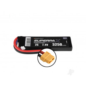 Radient 3250mAh 2S 7.4v 50C RC LiPo Battery w/ XT60 Connector Plug