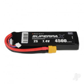 Radient 4500mAh 2S 7.4v 50C RC LiPo Battery w/ XT60 Connector Plug