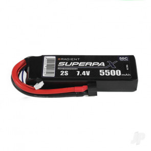 Radient 5500mAh 2S 7.4v 50C RC LiPo Battery w/ Deans (HCT) Connector Plug