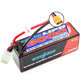 Voltz 5000mAh 4S 14.8V 50C Hard Case LiPo RC Car Battery w/XT90 Connector Plug