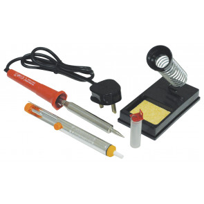 High Quality 80W Soldering Iron Kit with Stand, Sponge, Desolder Pump and Solder Wire