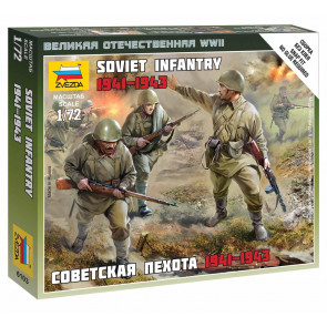 ZVEZDA 1:72 WWII Soviet Infantry Soldiers Plastic Model Kit Figures